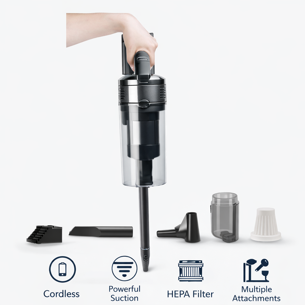 Portable Car Vacuum Cleaner – High Power Handheld Cordless Vacuum for Car, Home & Office