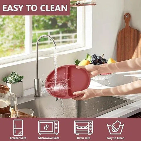 10 Pcs Silicone Baby Feeding Set – Suction Plate & Bowl with Cup, Spoon & Fork | BPA-Free Baby Weaning Kit