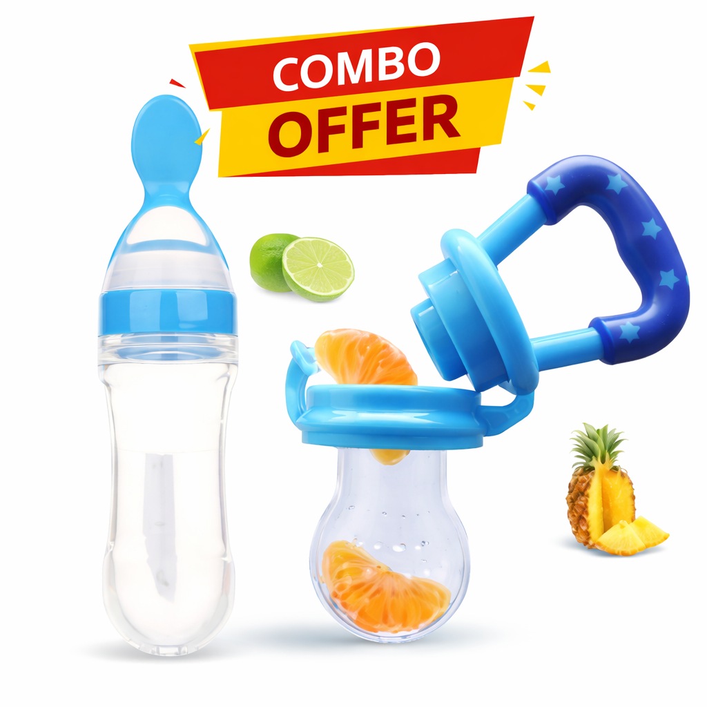 Silicone Pacifier & Spoon Set Multicolor – Safe, BPA-Free Baby Feeding Starter Kit