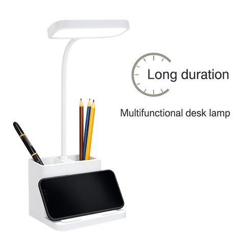 LED Desk Lamp with Pen Holder & Mobile Stand – Multifunction Study Light