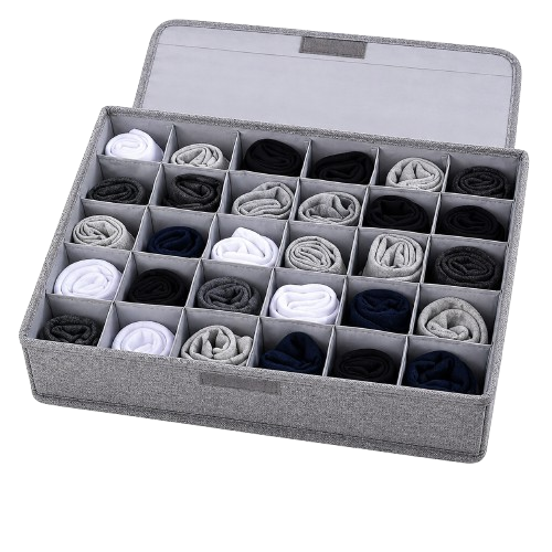 3D Grid Drawer Organizer Box – Foldable Sock & Clothes Storage