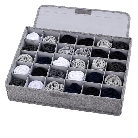3D Grid Drawer Organizer Box – Foldable Sock & Clothes Storage