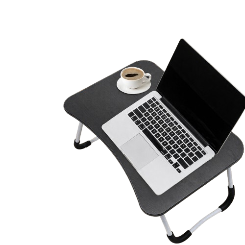 Portable Laptop Table – Foldable Bed Desk with Cup Holder