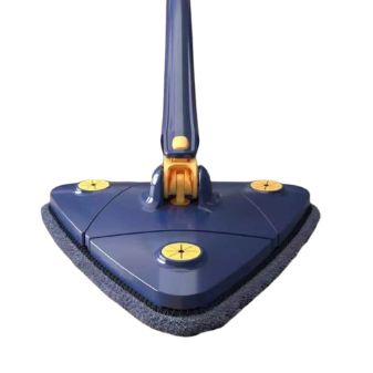 360° Rotatable Triangular Mop Blue – ABS Plastic Cleaning Mop with 3 Replaceable Microfiber Pads