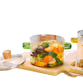 Classic Veggies Transparent Glass Stew Pot