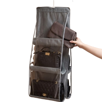 Transparent 6 Pocket Handbag Organizer for Home Closet