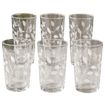 White Print Glass Tumblers